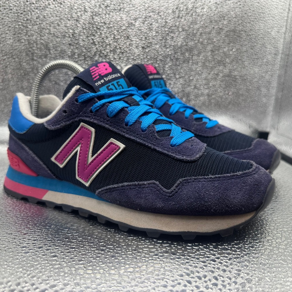Size 7.5 New Balance 515 Sneakers Womens Navy Pink Blue Excellent WL515GRC